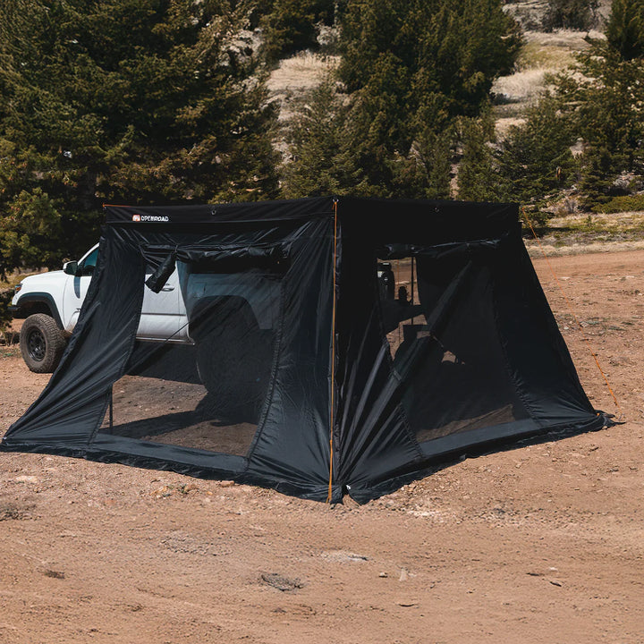 OPENROAD 270 Free Standing Awning for Camping with 270 Awning Side Wall with Quick-Open Shower Awning V2 Openroad4wd