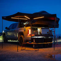 OPENROAD 270° Degree Freestanding Awning deployed at camp