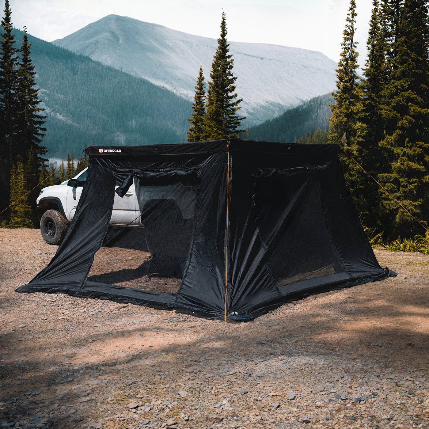 OPENROAD 270 Free Standing Awning and Sidewalls with Trunk Sidewall Openroad4wd