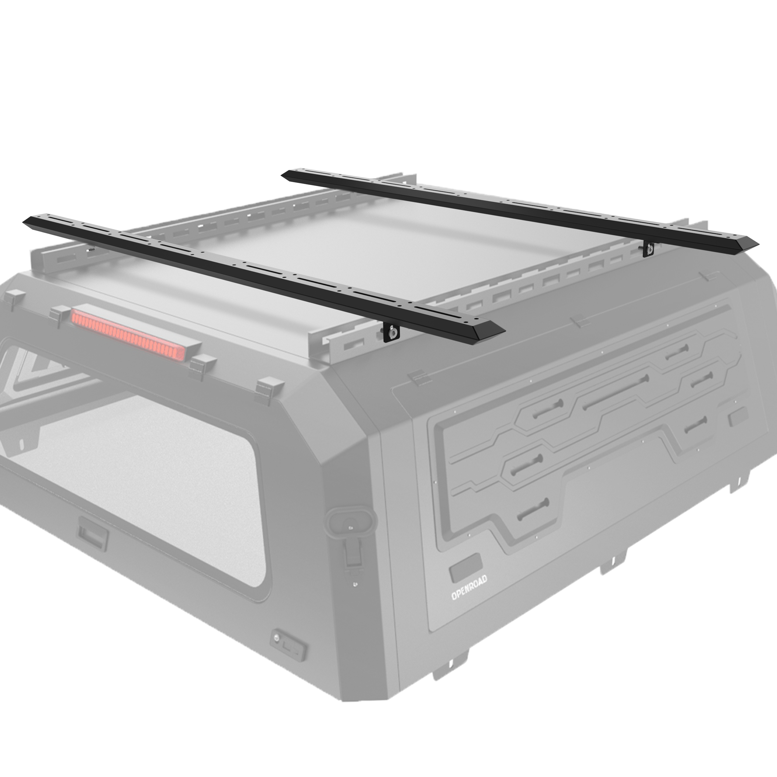 OPENROAD Truck Cap with 270 Awning with 270 Awning Side Wall with Aluminum Hard Shell Roof Top Tent with Shower Awning V2 with Roof Rack Crossbars Openroad4wd