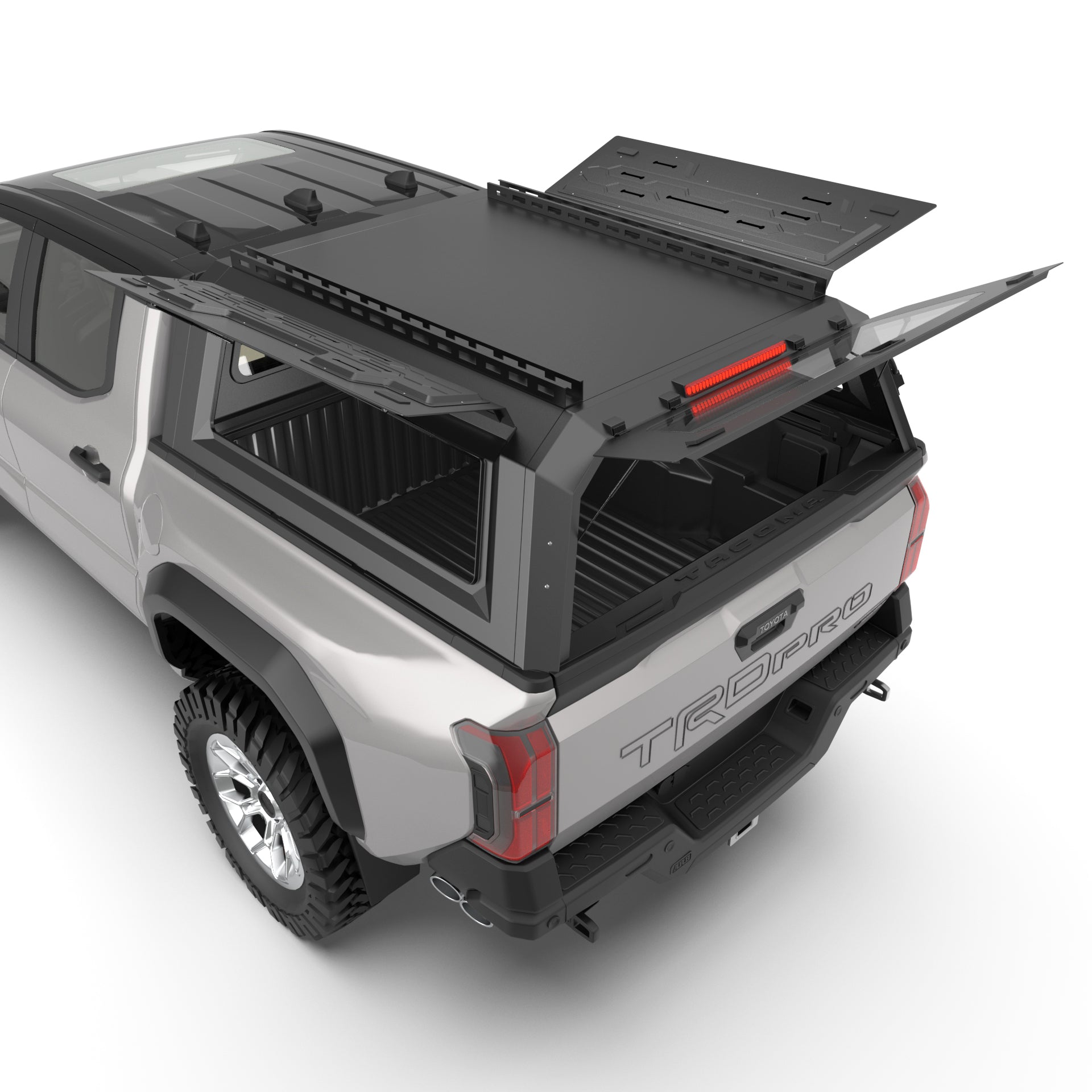 OPENROAD Truck Cap with Full Wing Doors, Extra-Large Storage, and LED Brake Light