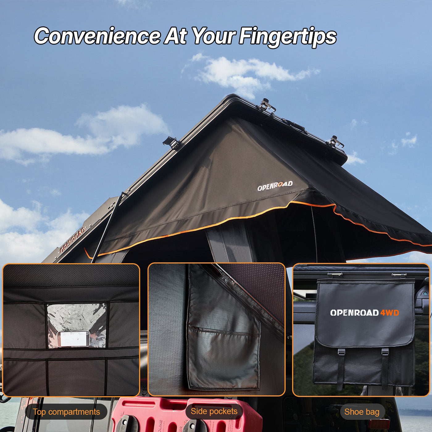 OPENROAD Aluminum Hard Shell Roof Top Tent-PeakRoof LT Series