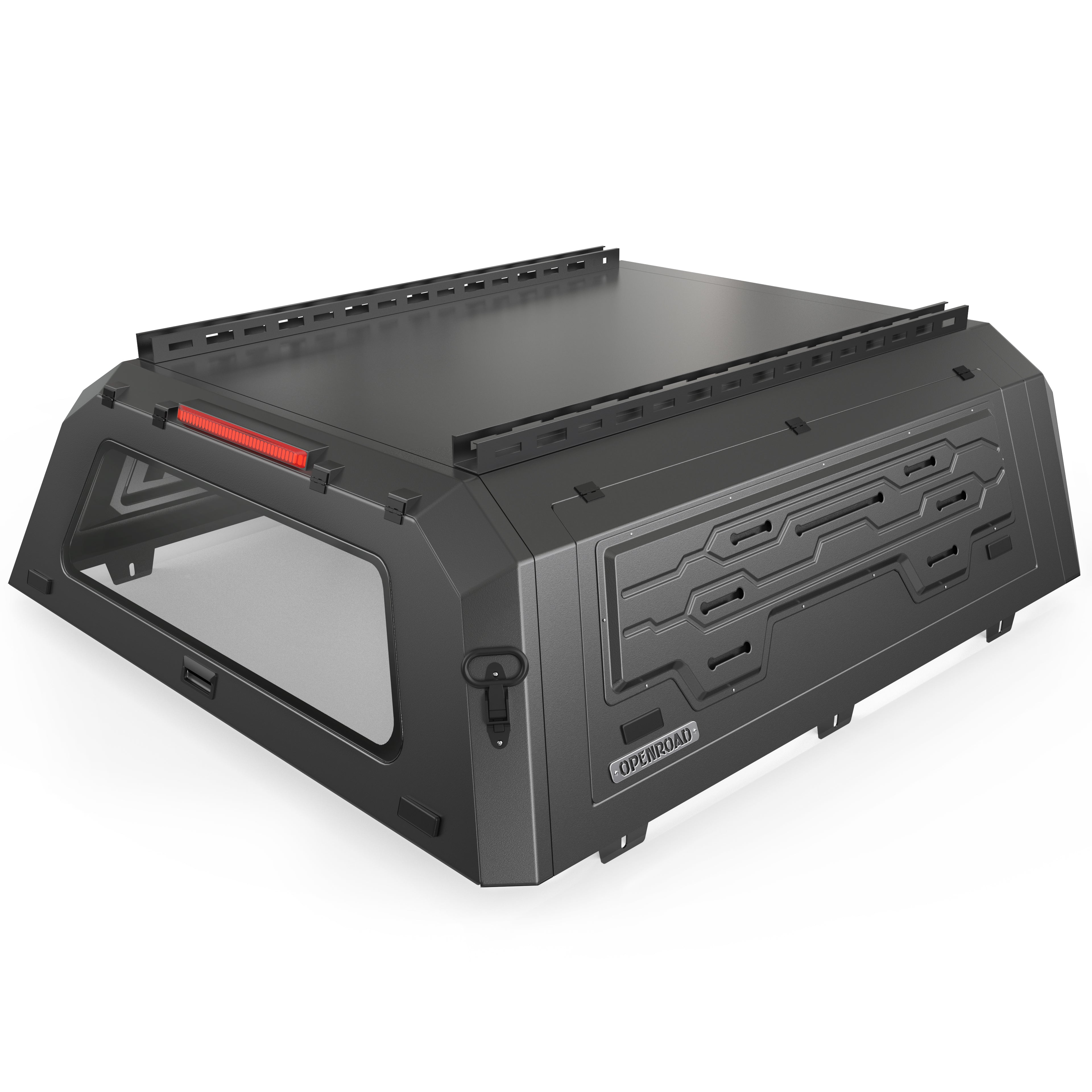 OPENROAD Truck Cap with Full Wing Doors, Extra-Large Storage, and LED Brake Light
