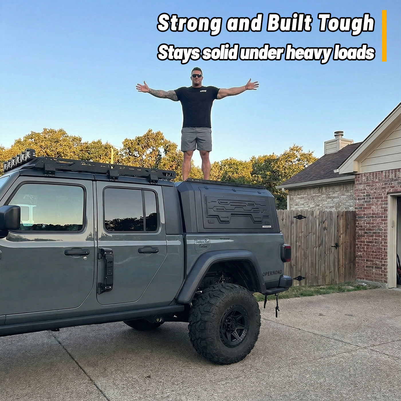 OPENROAD Aluminum Truck Cap with Three-Color Light