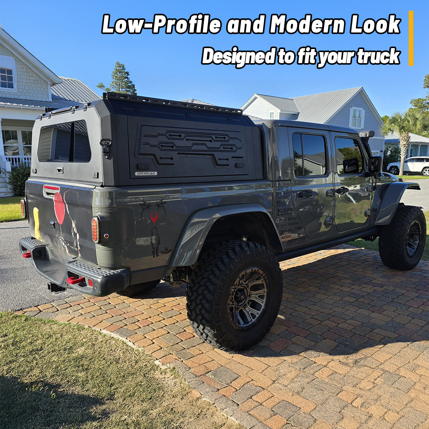 OPENROAD Aluminum Truck Cap with Three-Color Light