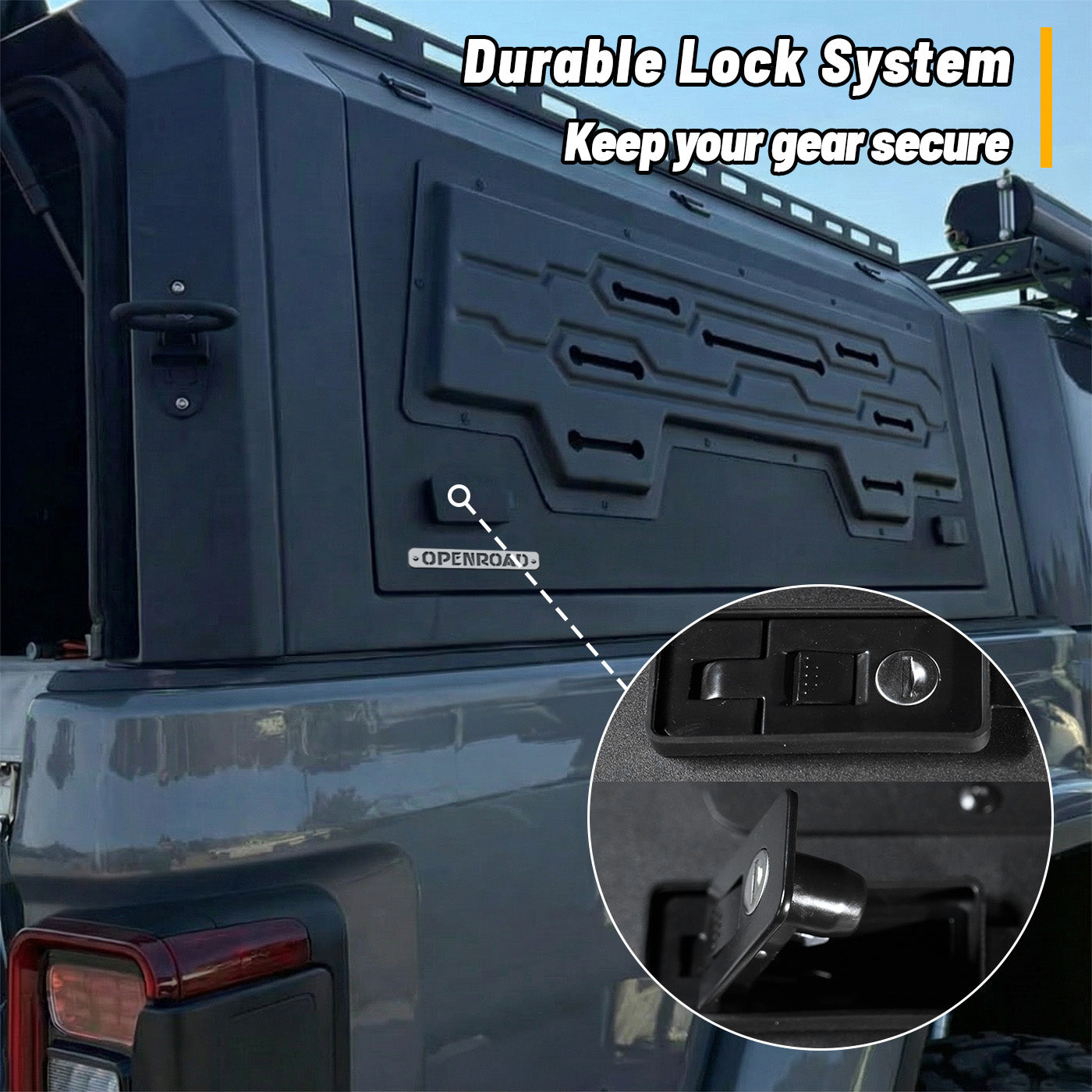 OPENROAD Aluminum Truck Cap with Three-Color Light