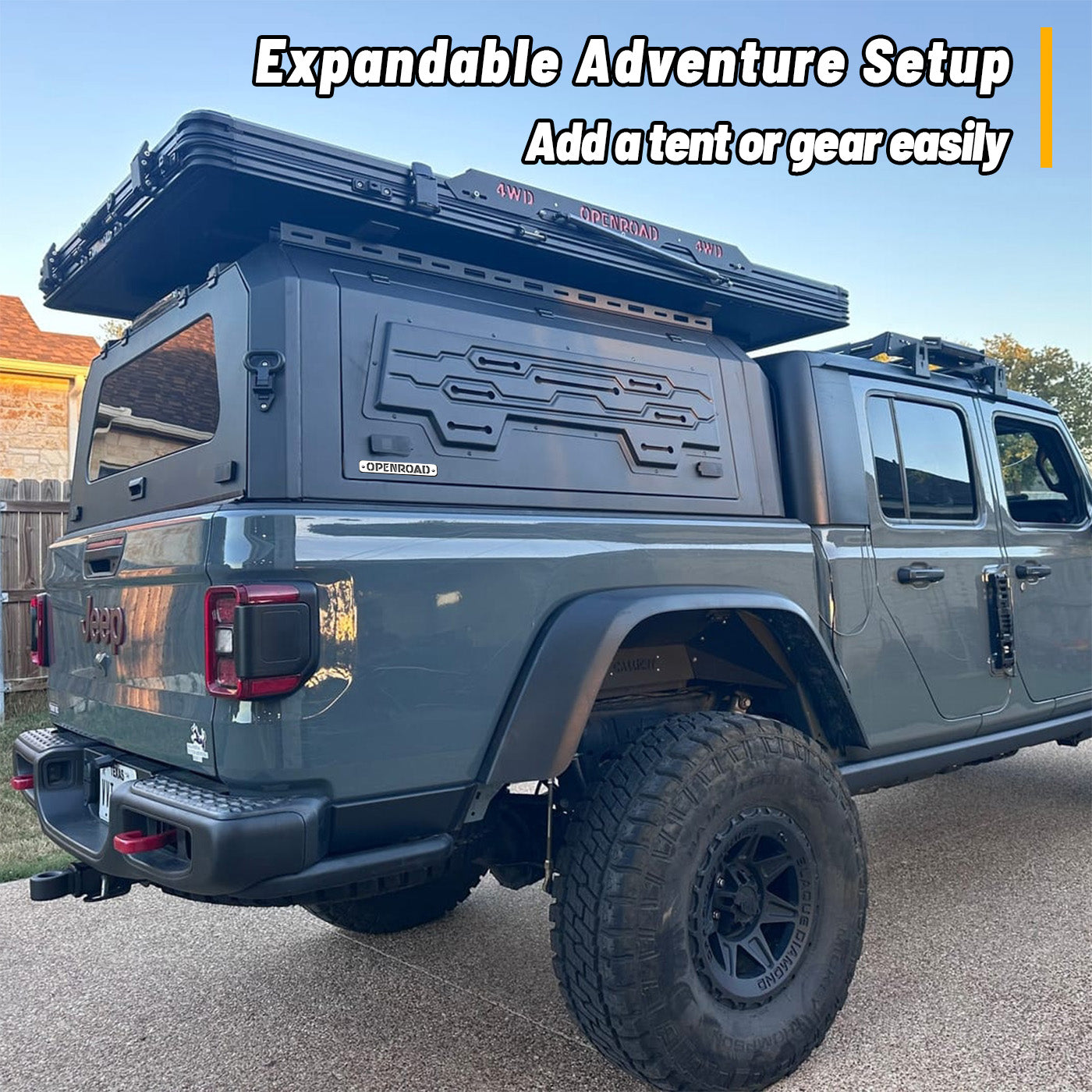 OPENROAD Aluminum Truck Cap with Three-Color Light