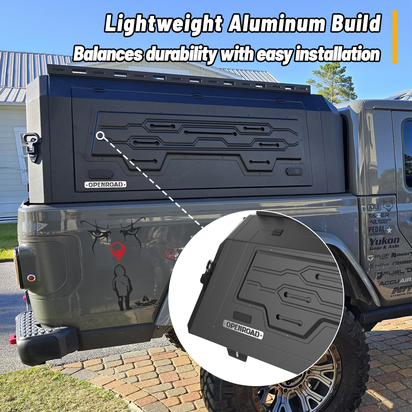 OPENROAD Aluminum Truck Cap with Three-Color Light