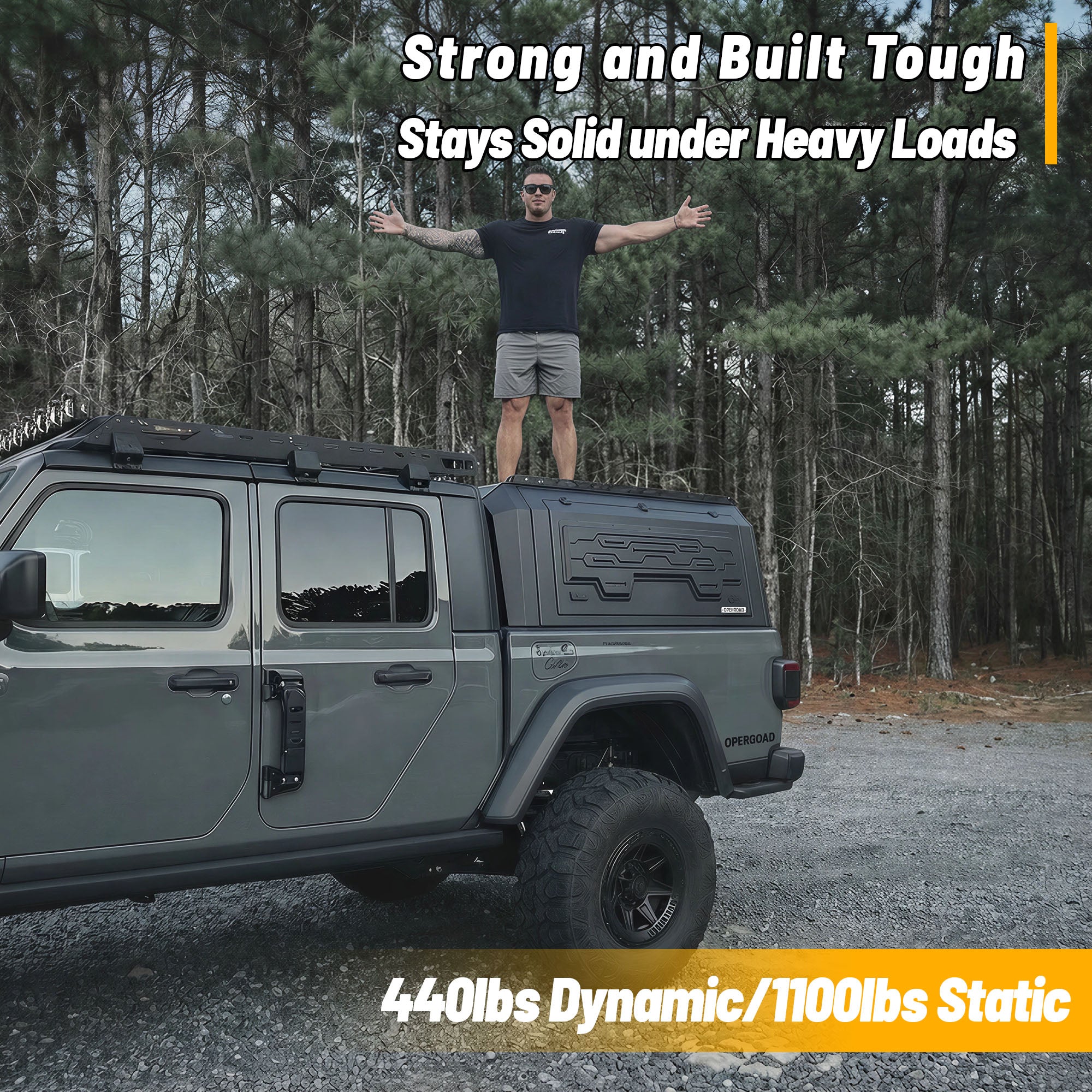 OPENROAD Aluminum Truck Cap with Three-Color Light Openroad4wd