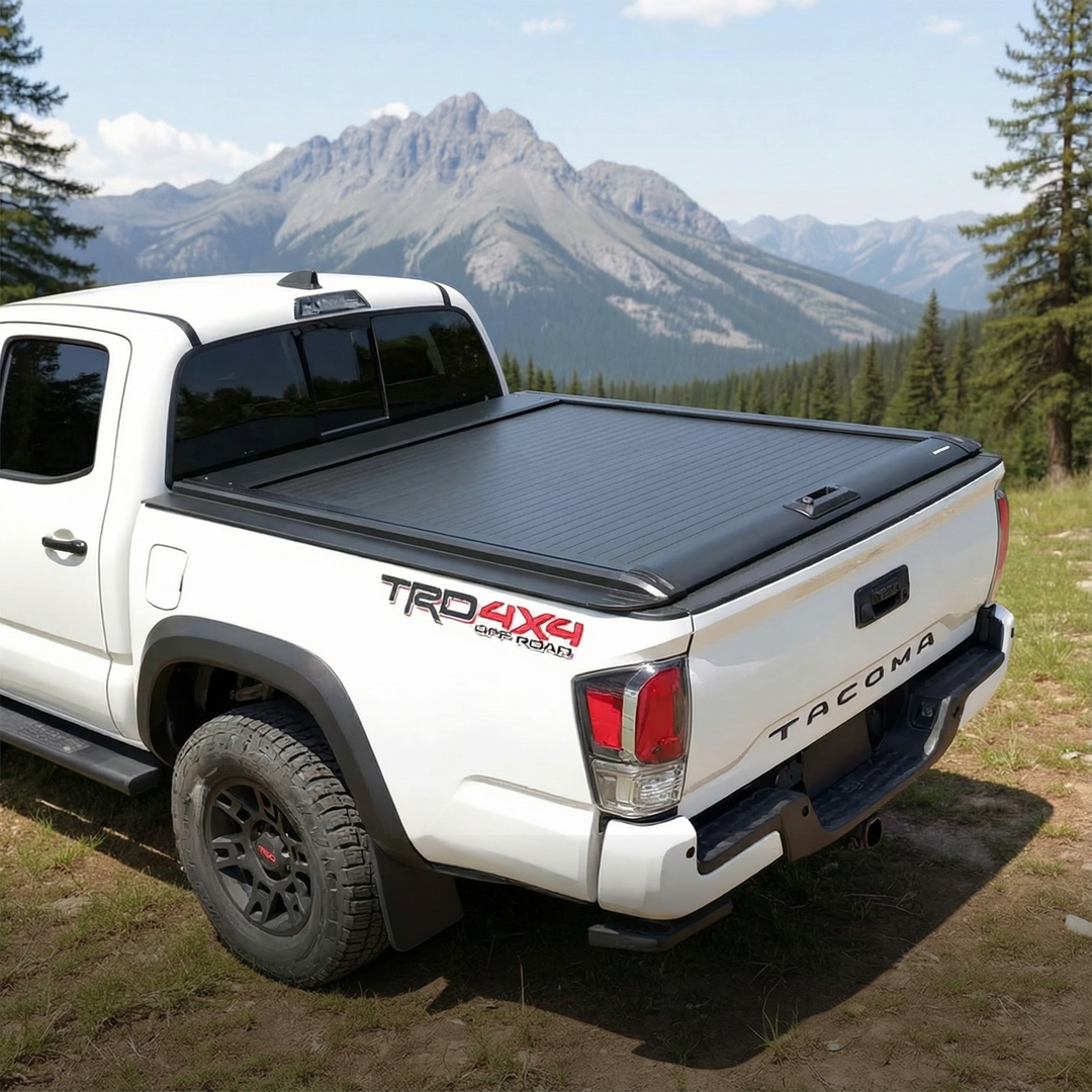 OPENROAD Aluminum Retractable Tonneau Cover with 12,000lbs Electric Winch Openroad4wd