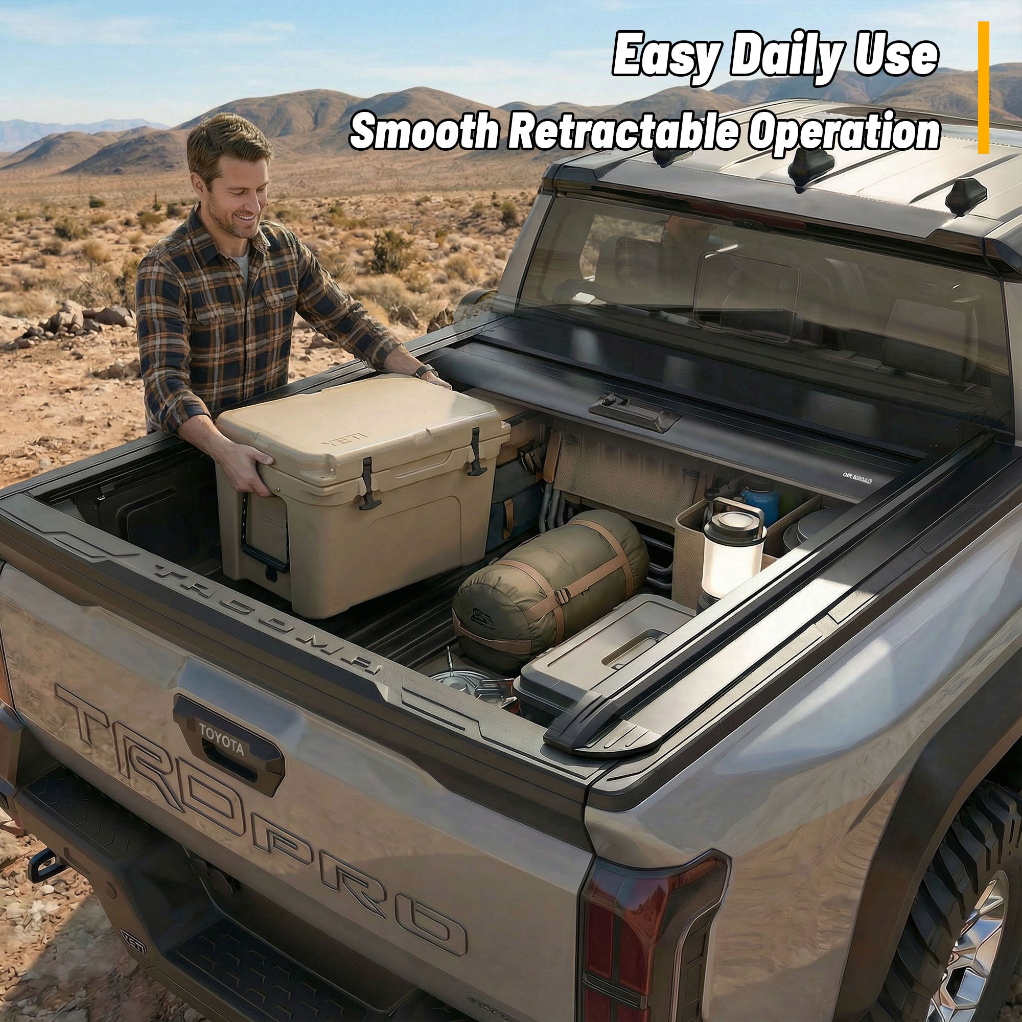 OPENROAD Aluminum Retractable Tonneau Cover Openroad4wd