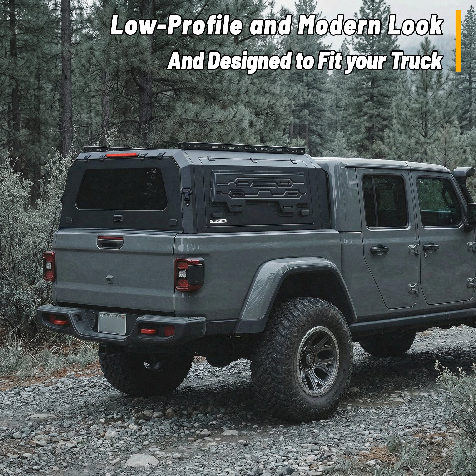 OPENROAD Aluminum Truck Cap with Three-Color Light