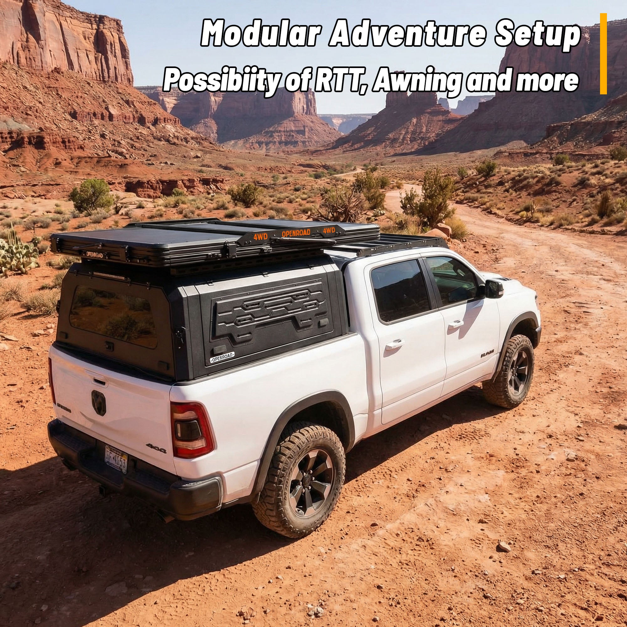 OPENROAD Aluminum Truck Cap for Dodge RAM 1500 DT (2019-2026) – 5.7ft Bed Openroad4wd