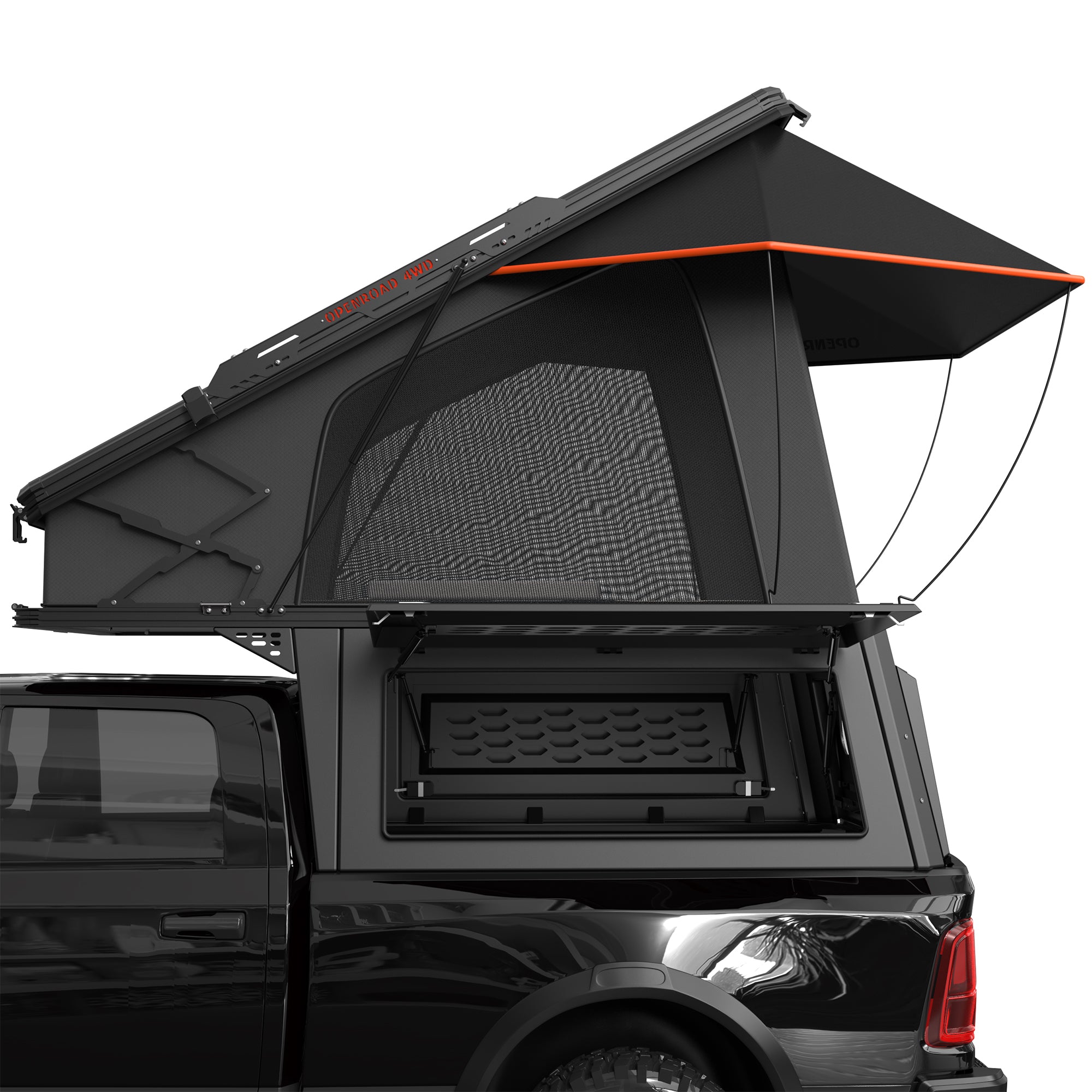 pickup tent topper Aluminum Truck Topper with Rooftop Tent