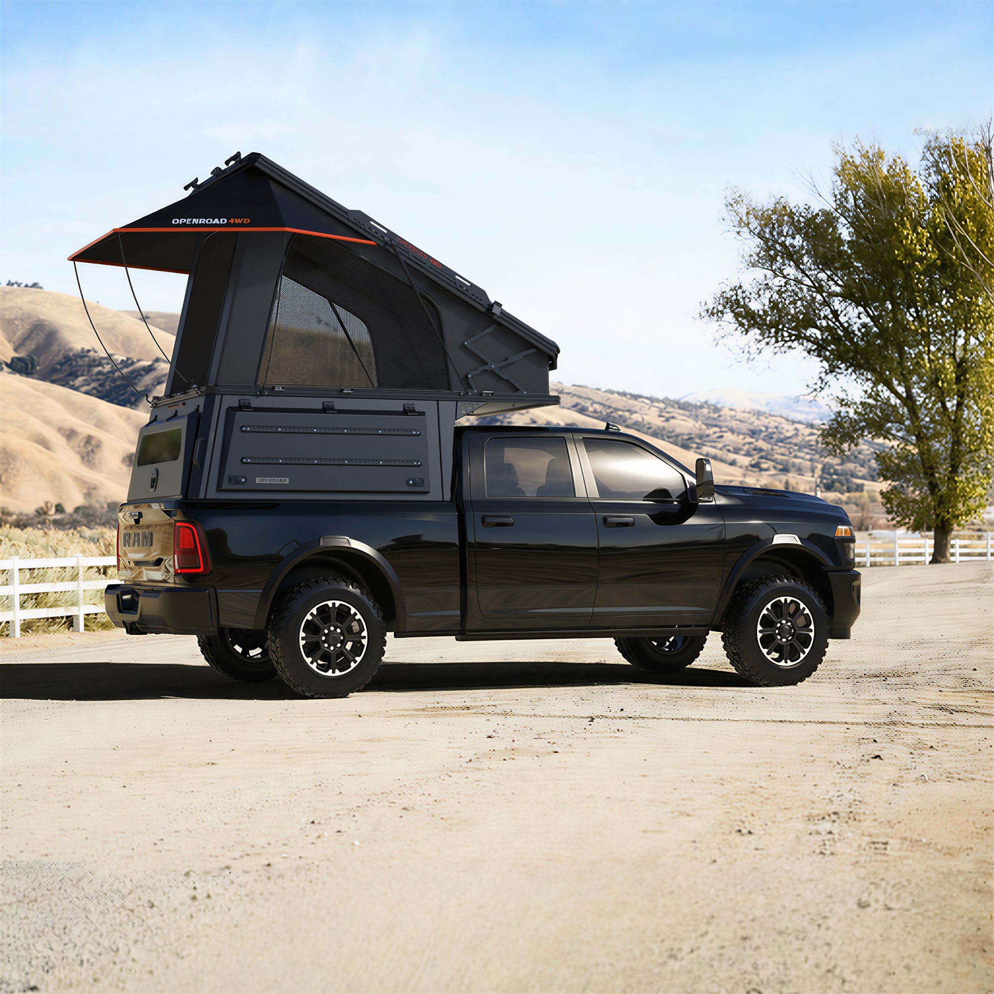 tent for truck topper Aluminum Truck Topper with Rooftop Tent