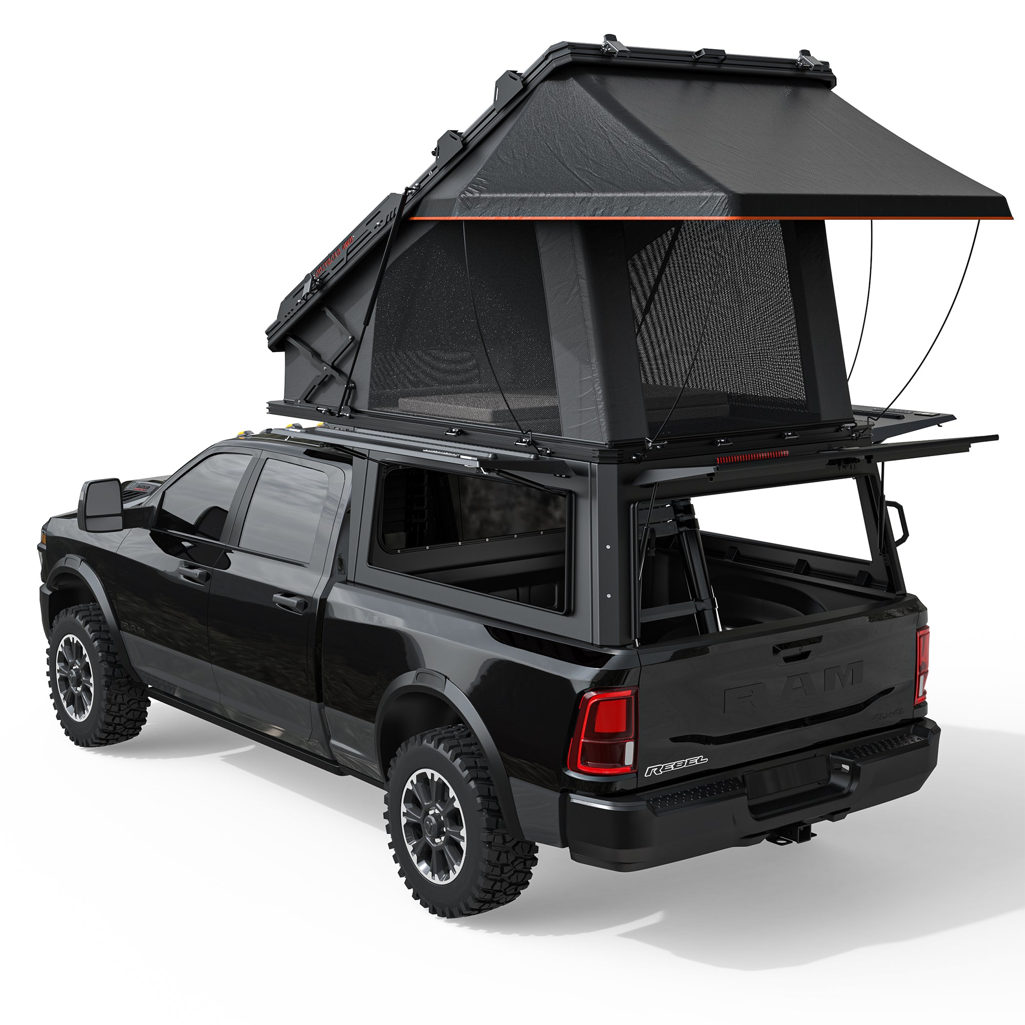 ram 1500 roof top tent Aluminum Truck Topper with Rooftop Tent