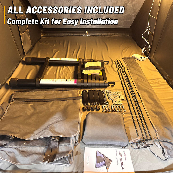 OPENROAD Aluminum Hard Shell Roof Top Tent - EdgeRoof Series OPENROAD 4WD