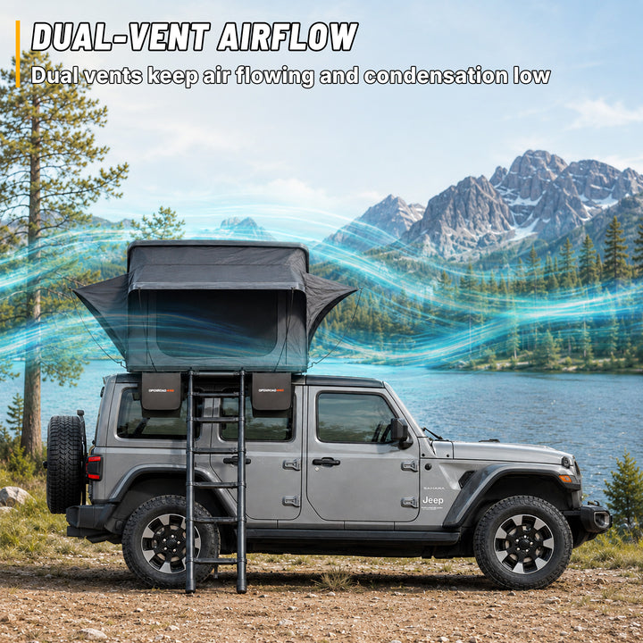 OPENROAD FlowRoof Side-Open Hard Shell Rooftop Tent Openroad4wd