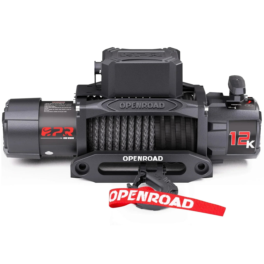 OPENROAD Aluminum Retractable Tonneau Cover with 12,000lbs Electric Winch