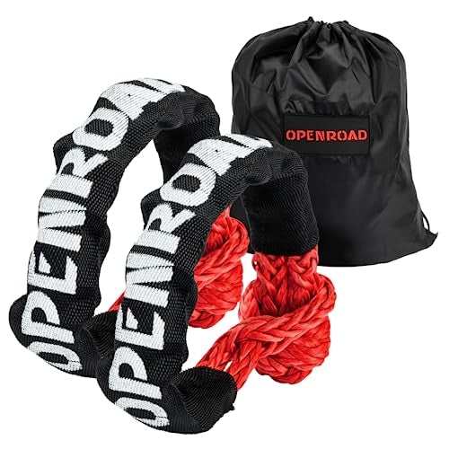 OPENROAD 13,500lbs Winch with Tree Saver Strap with Synthetic Soft Shackle Rope Openroad4wd