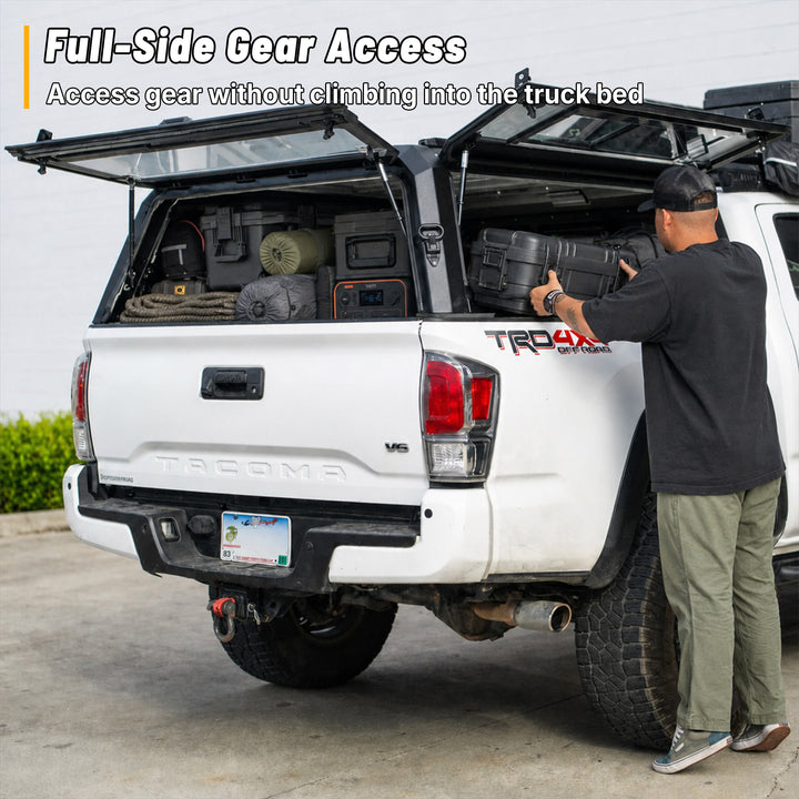 OPENROAD Sliding Glass Side Truck Cap for Toyota Tacoma (2016-2023) – 5ft Bed Openroad4wd