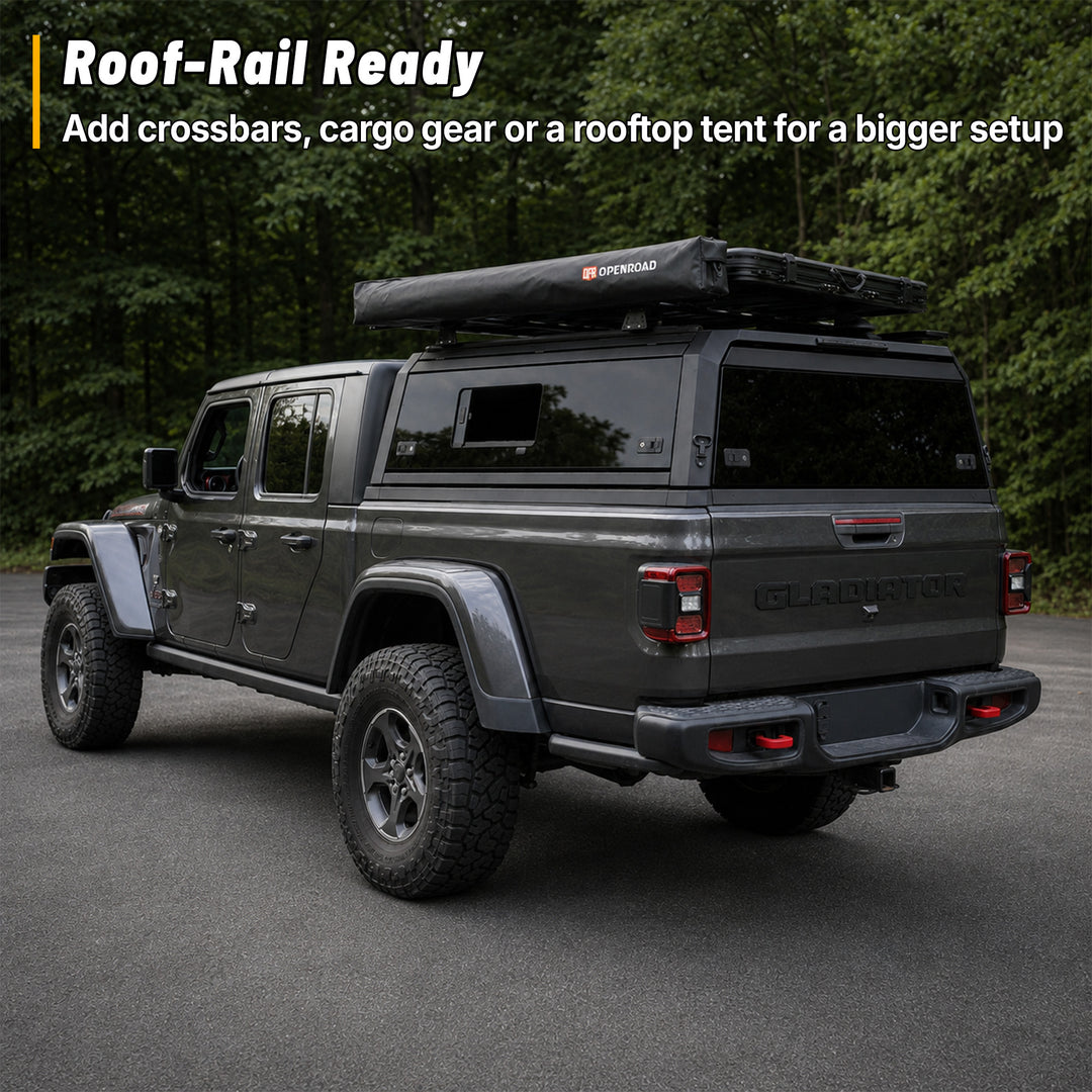 OPENROAD Sliding Glass Side Truck Cap for Jeep Gladiator 2019-2026 Openroad4wd