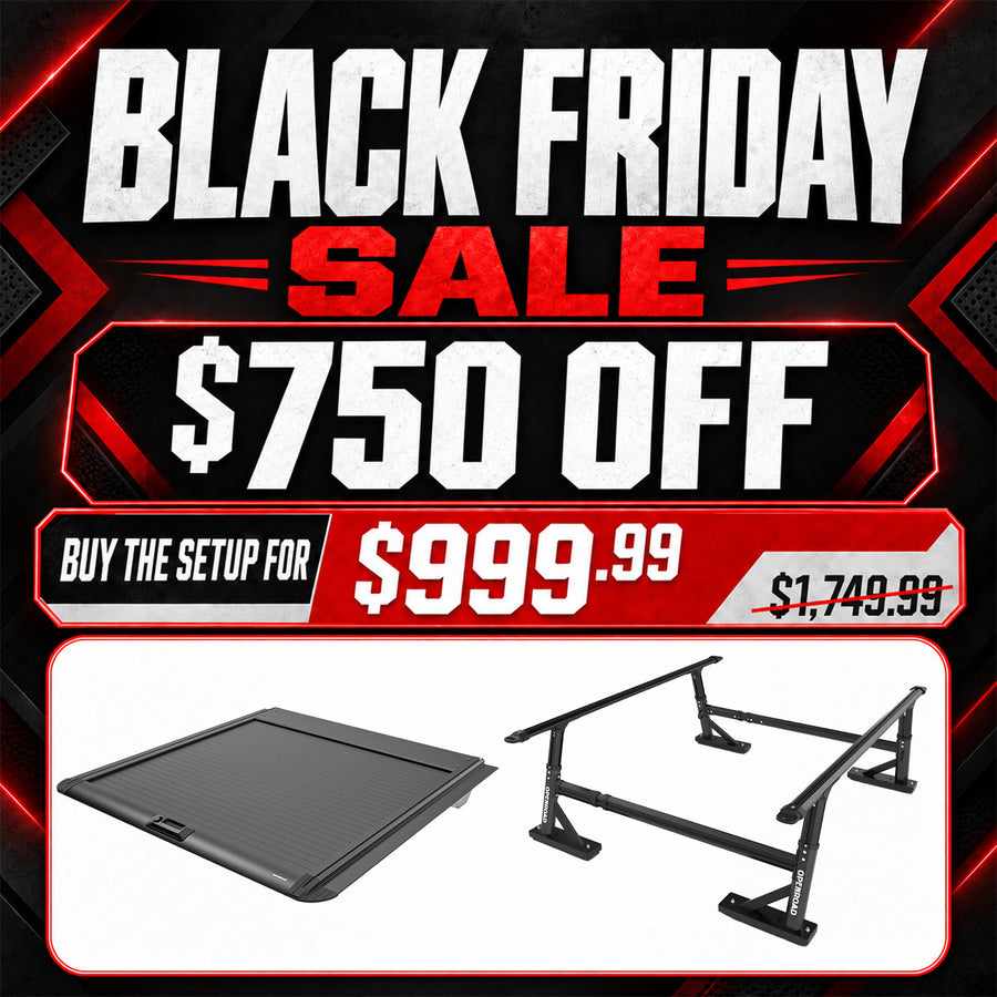 OPENROAD Universal Fit Adjustable Bed Rack for Trucks with Aluminum Retractable Tonneau Cover