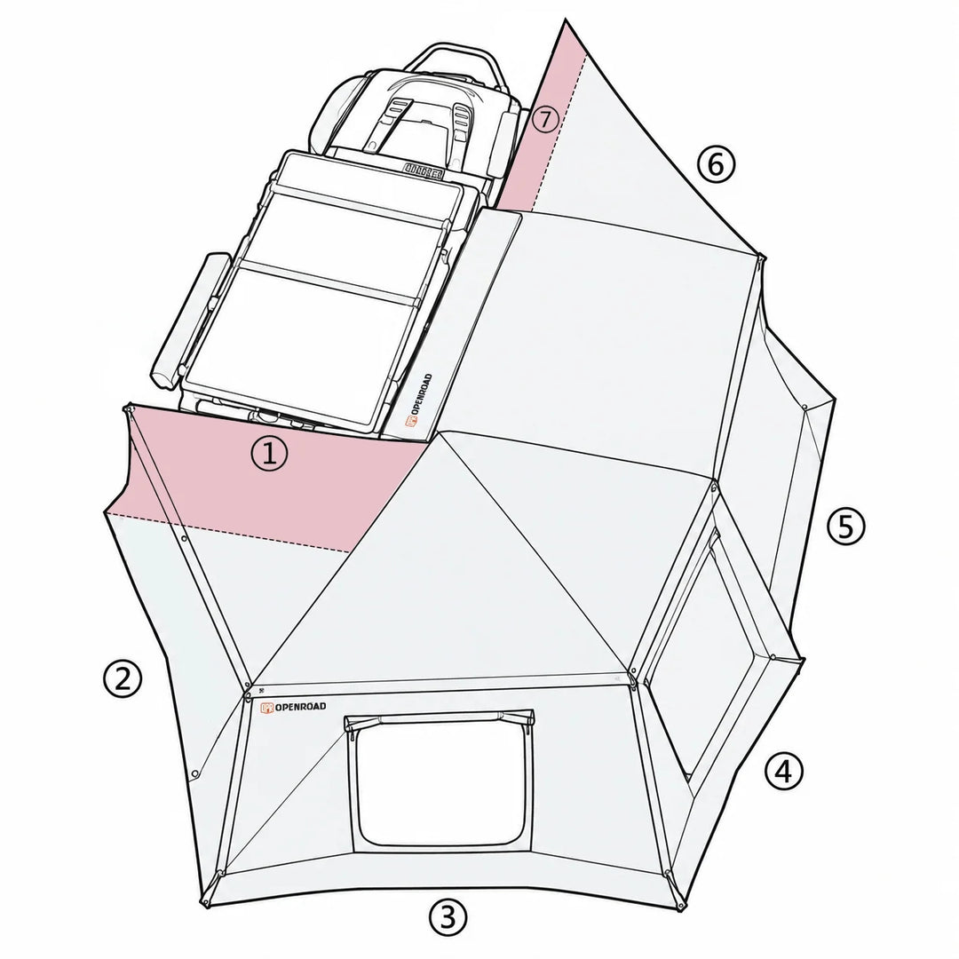 OPENROAD 270 Awning XL Sidewall Front & Rear Wall Panels
