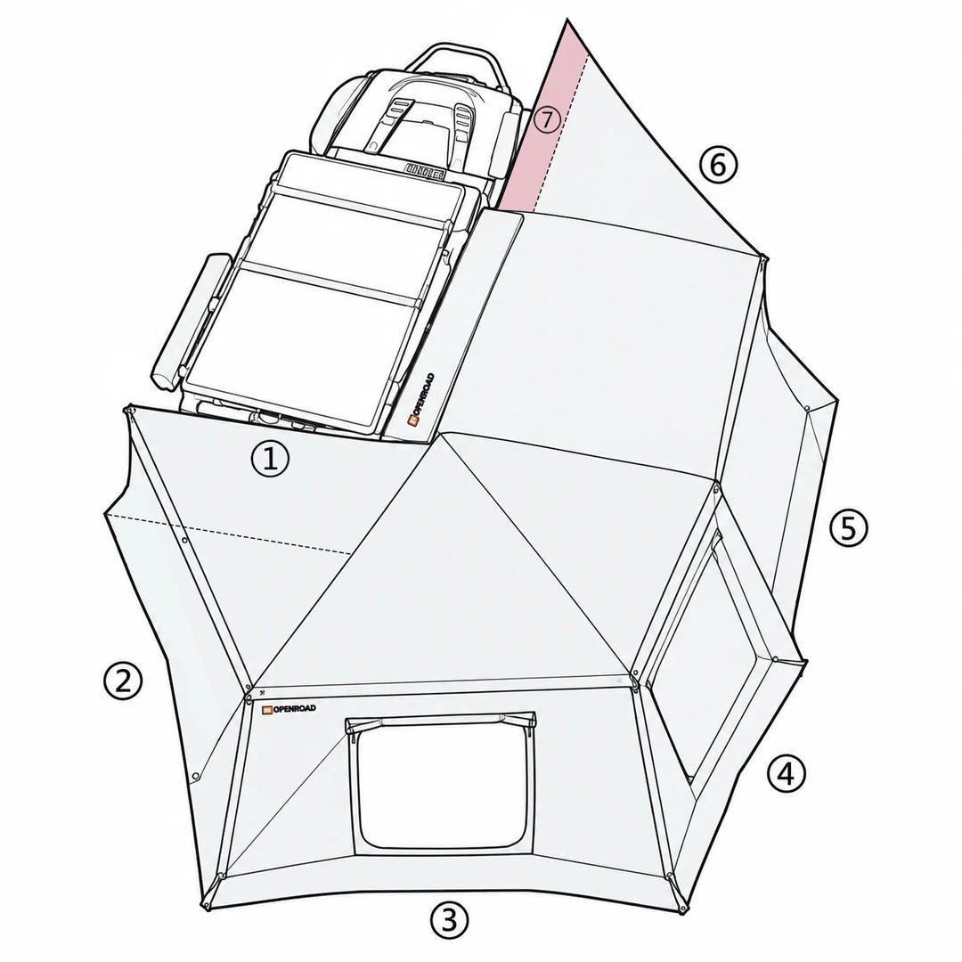 OPENROAD 270 Awning XL Sidewall Front & Rear Wall Panels