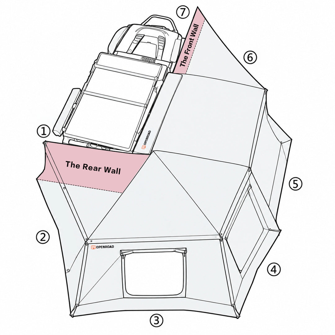 OPENROAD 270 Awning XL Sidewall Front & Rear Wall Panels