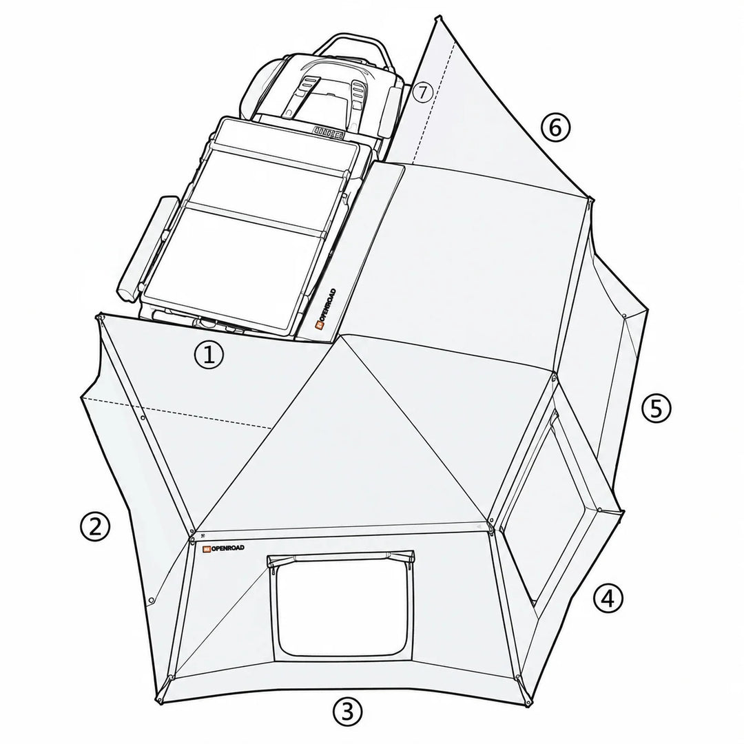 OPENROAD 270 Awning XL Sidewall Front & Rear Wall Panels