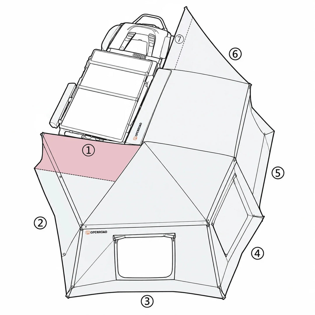 OPENROAD 270 Awning XL Sidewall Front & Rear Wall Panels