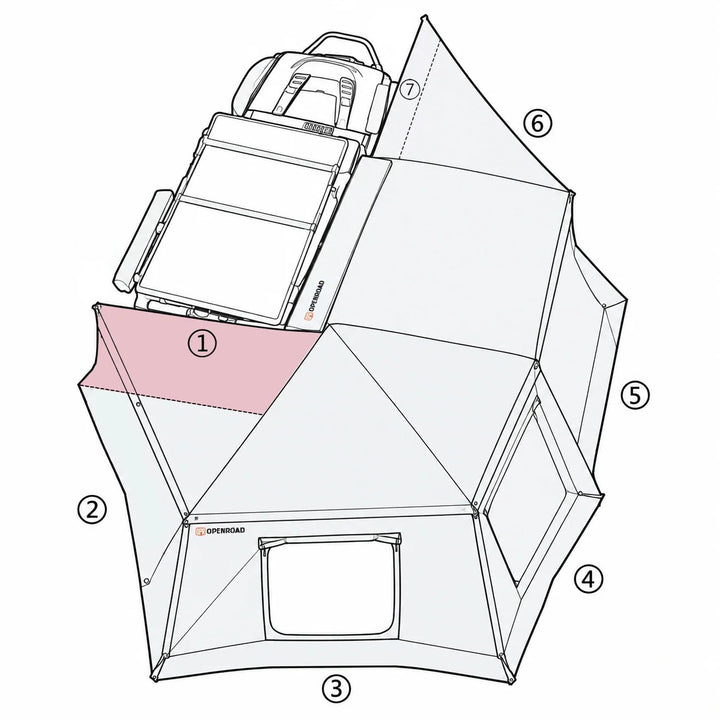 OPENROAD 270 Awning XL Sidewall Front & Rear Wall Panels