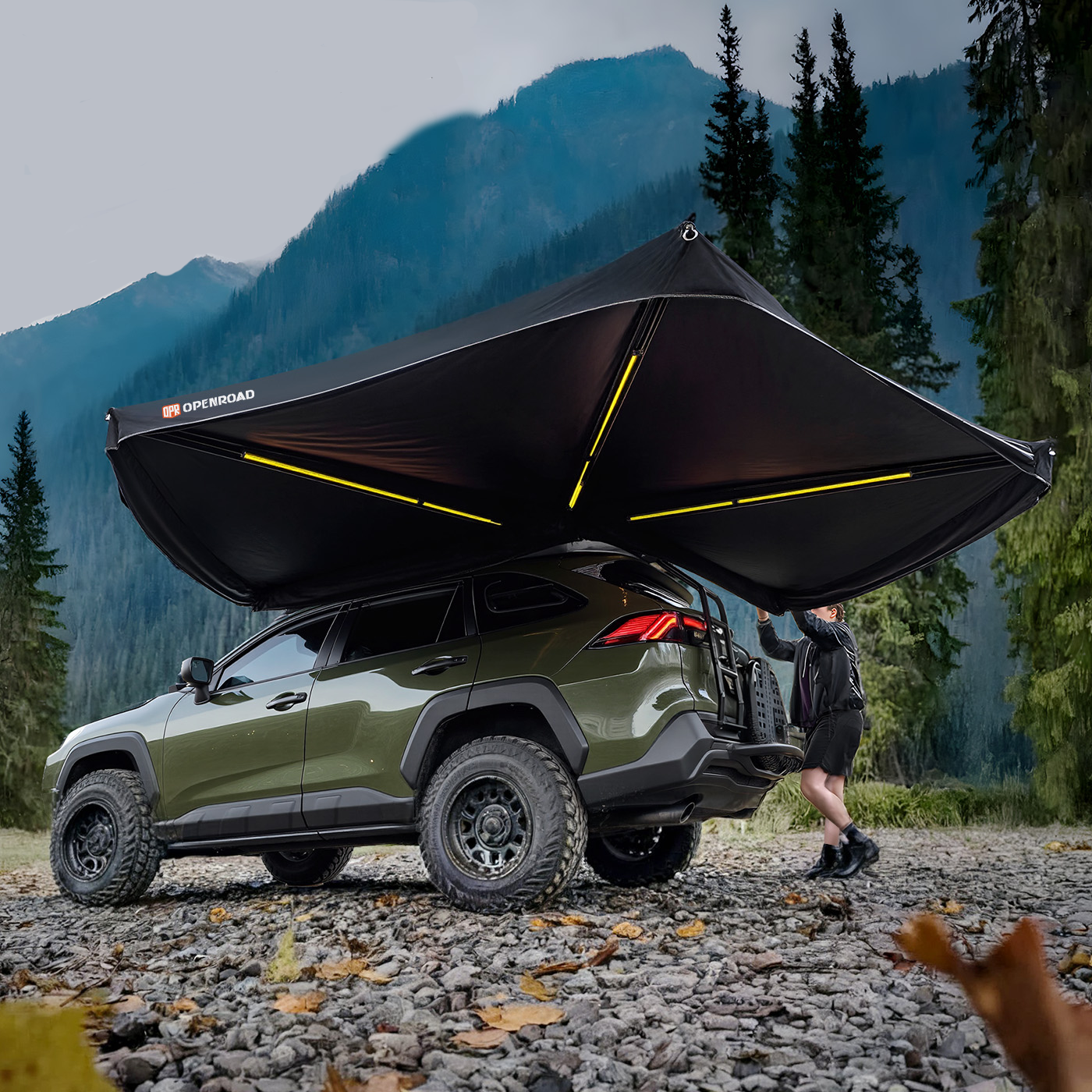 OPENROAD 270 Free Standing Awning with 13,500lbs electric winch Openroad4wd