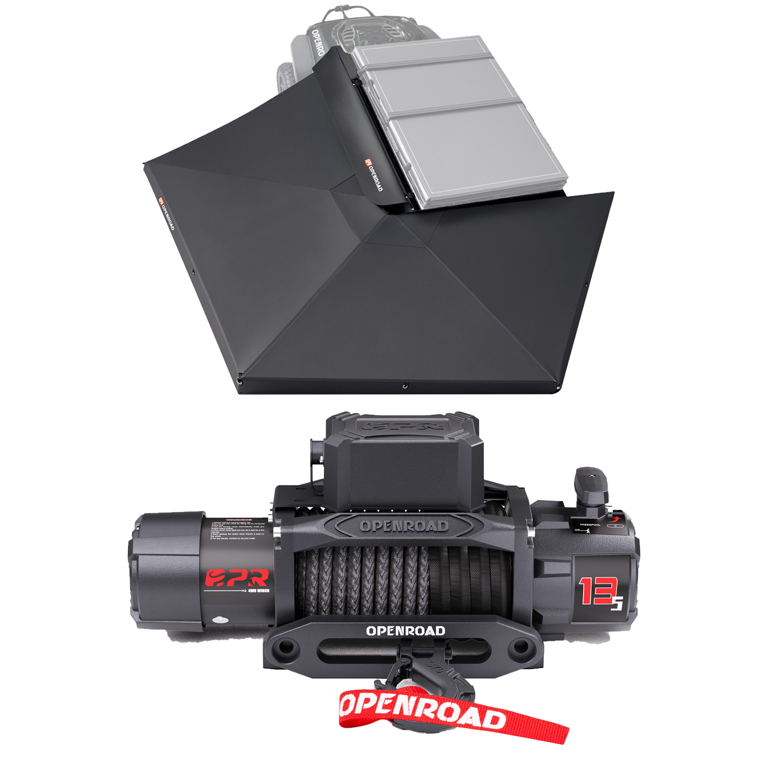 OPENROAD 270 Free Standing Awning with 13,500lbs electric winch Openroad4wd