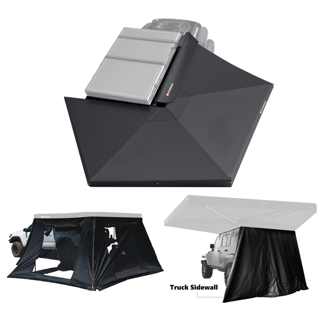 OPENROAD 270 Free Standing Awning and Sidewalls with Trunk Sidewall Openroad4wd
