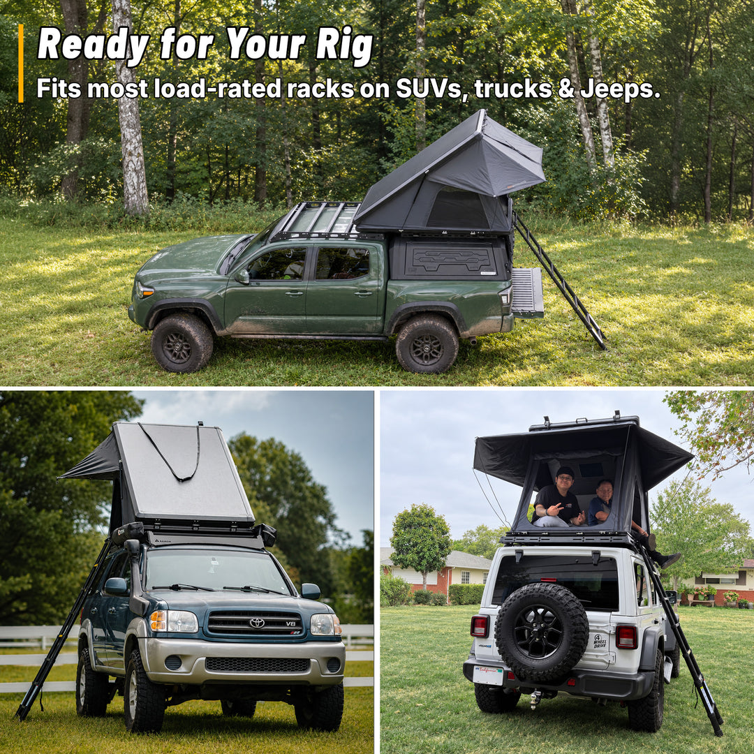 OPENROAD Aluminum Hard Shell Roof Top Tent - EdgeRoof Series