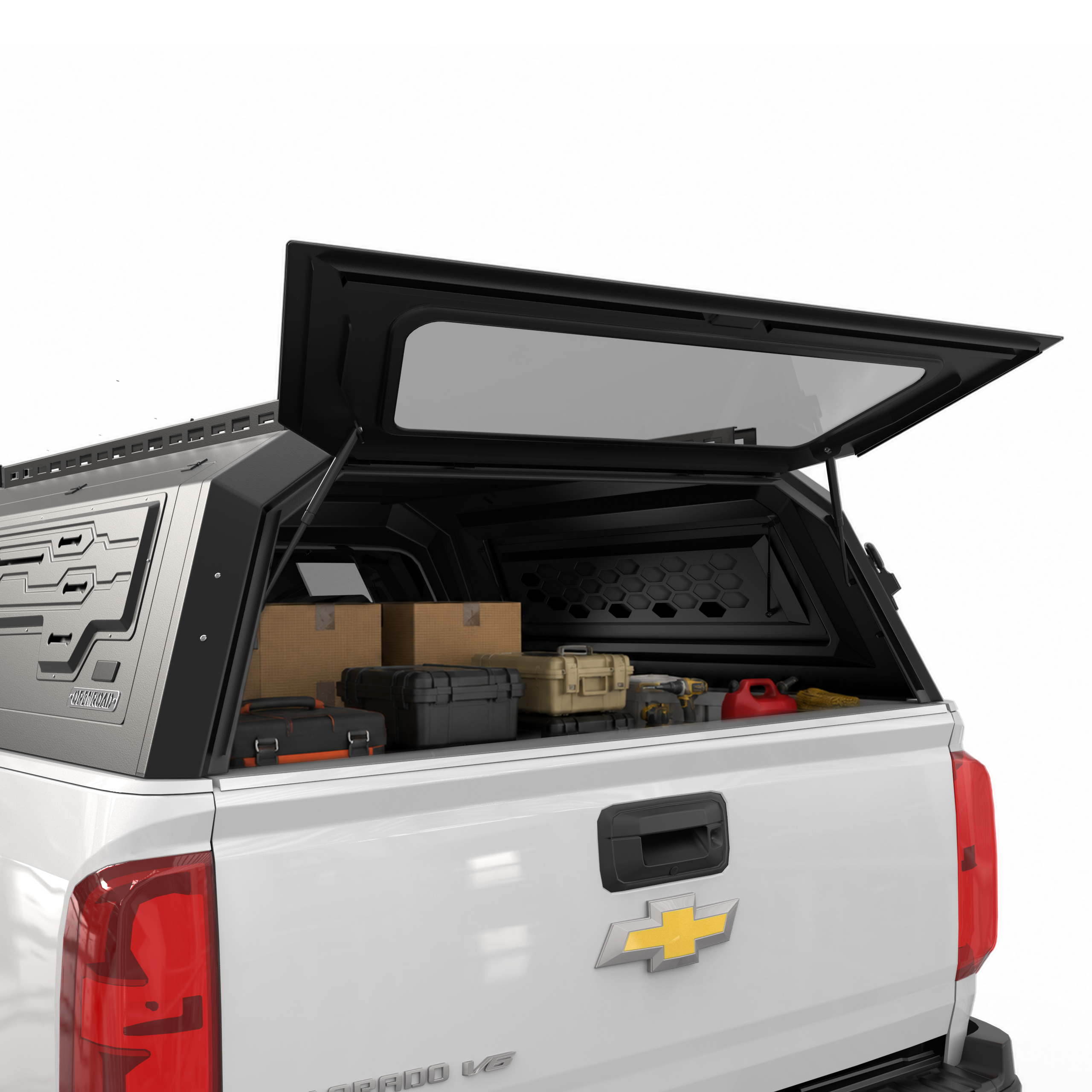 OPENROAD Aluminum Truck Cap for Chevy Colorado/GMC Canyon (2015-2022) – 5ft Bed Openroad4wd