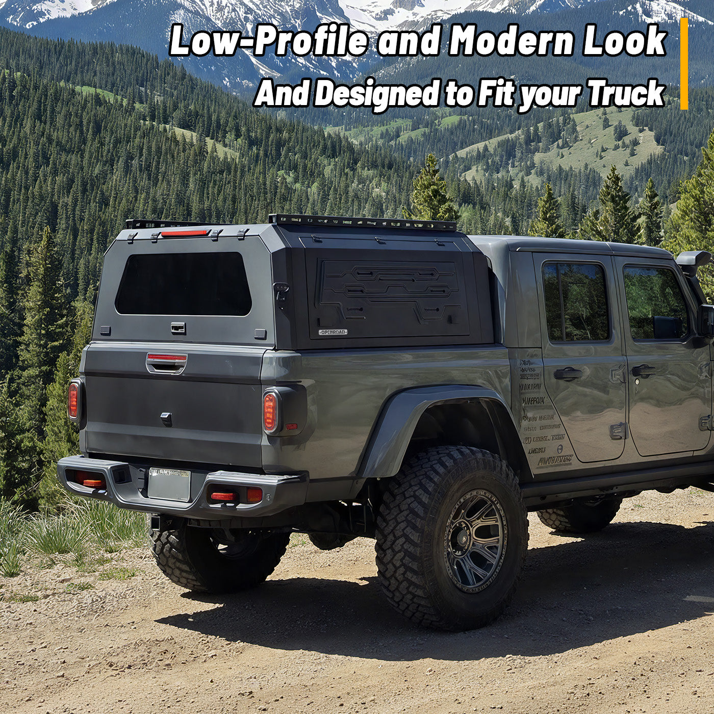 OPENROAD Aluminum Truck Cap with Three-Color Light