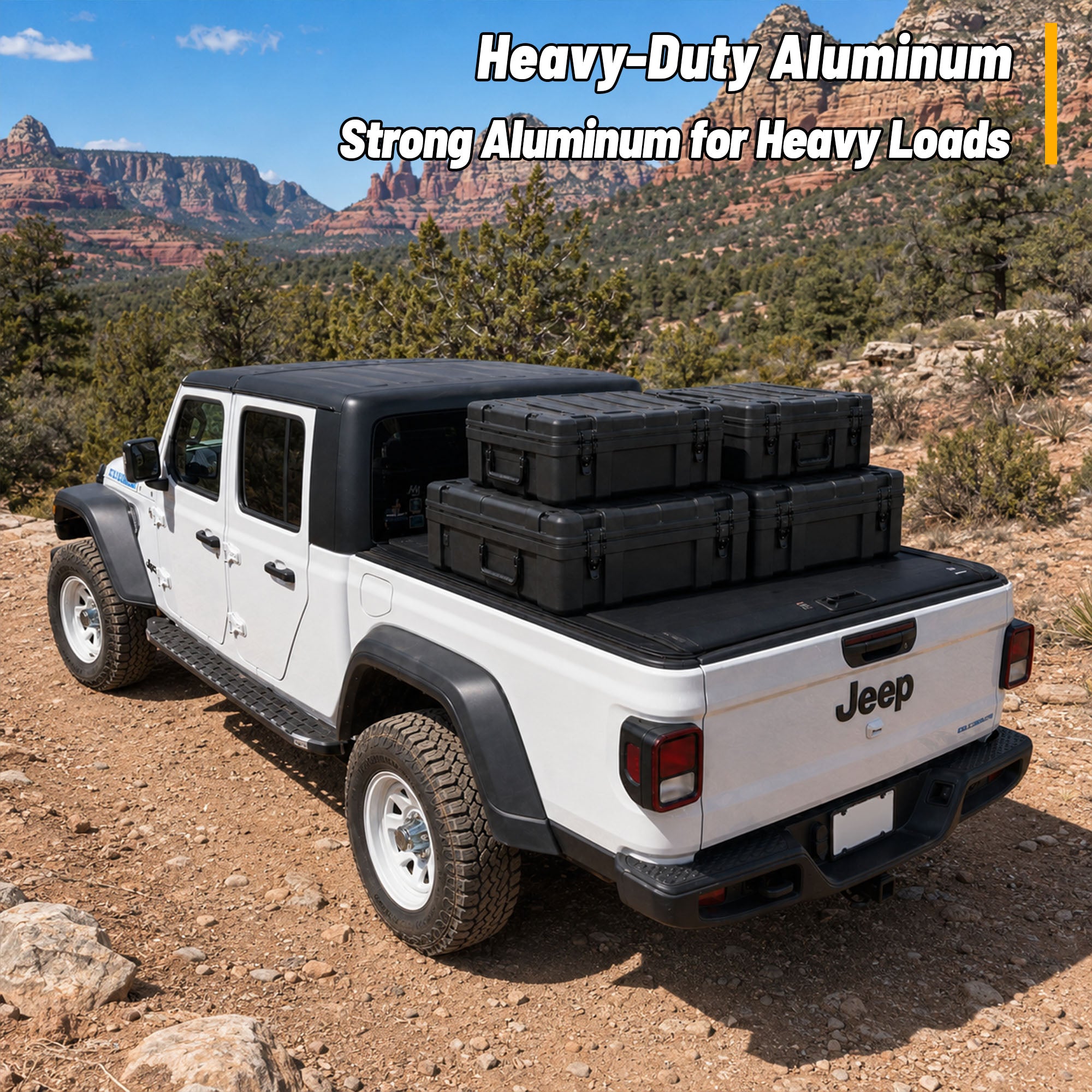 OPENROAD Aluminum Retractable Tonneau Cover for Jeep Gladiator (2019-2026) 5ft With handle Openroad4wd