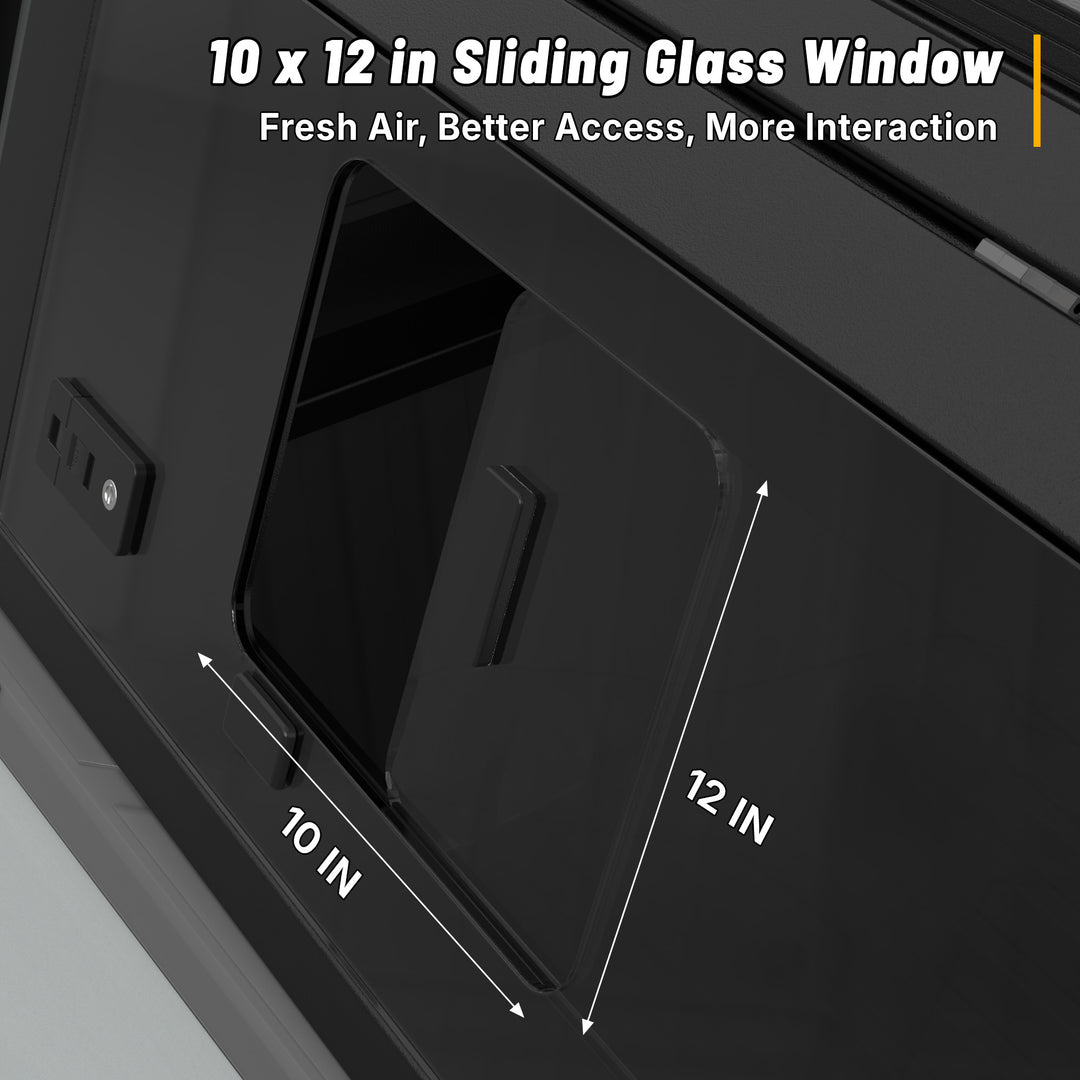 OPENROAD Sliding Glass Side Truck Cap for Toyota Tacoma (2016-2023) – 5ft Bed