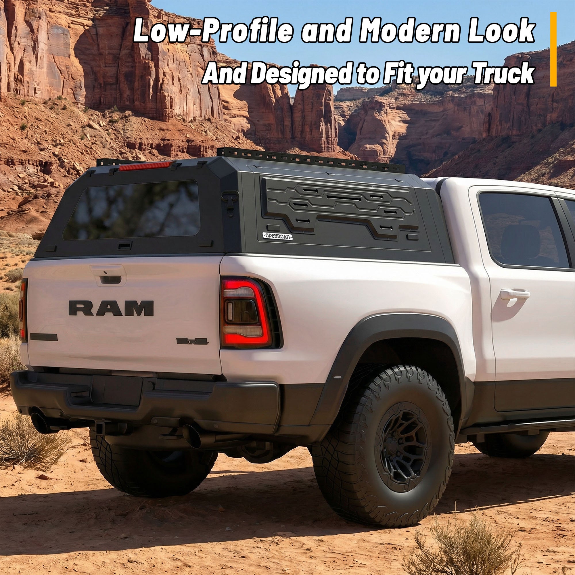 OPENROAD Aluminum Truck Cap for Dodge RAM 1500 DT (2019-2026) – 5.7ft Bed Openroad4wd