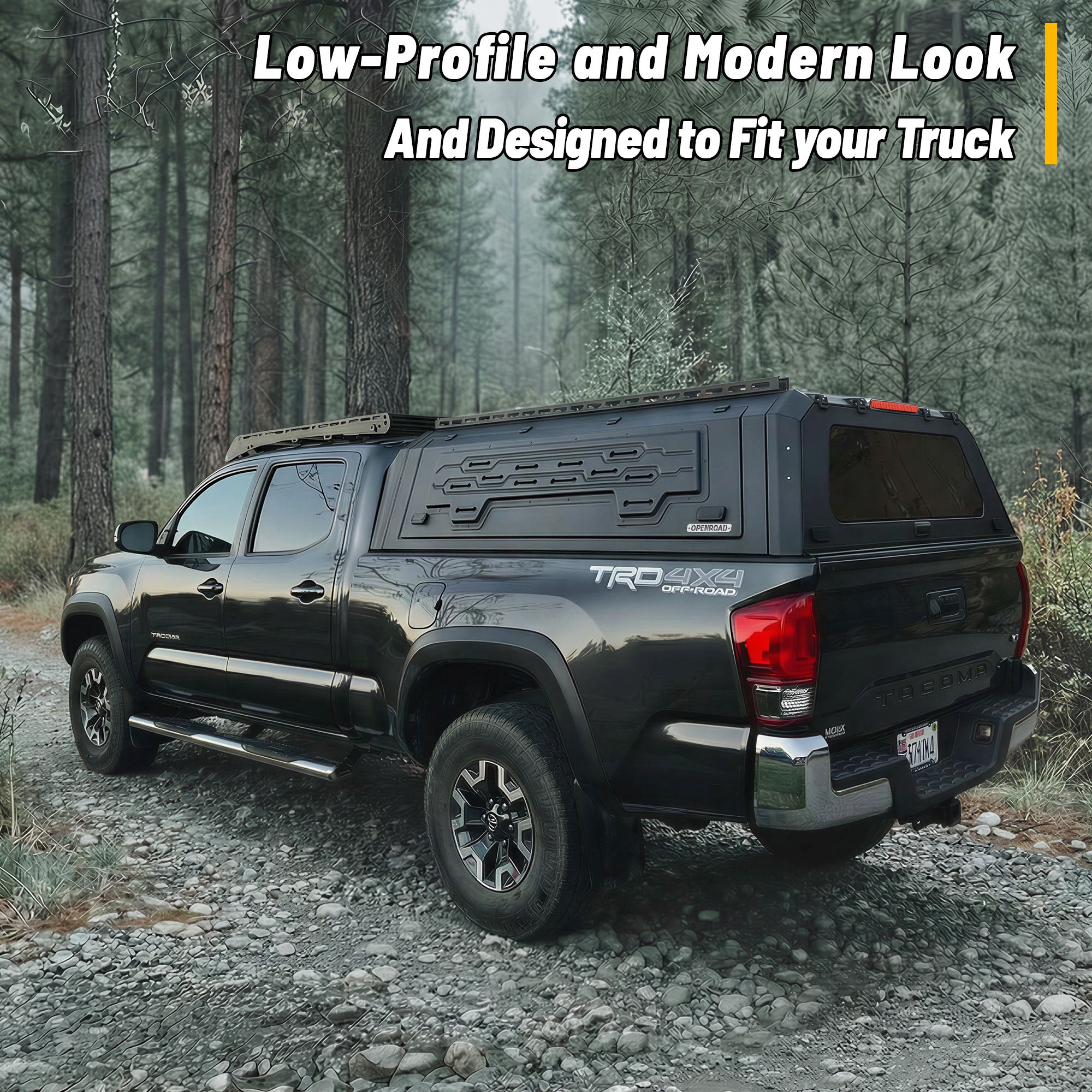 OPENROAD Aluminum Truck Cap for Toyota Tacoma (2016-2023) – 6ft Bed Openroad4wd