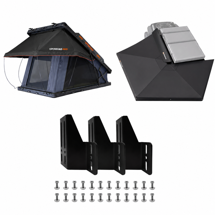 OPENROAD Modular Adventure Camp System —— Aluminum Hard Shell Roof Top Tent+ 270° Awning Solution for Any Vehicle