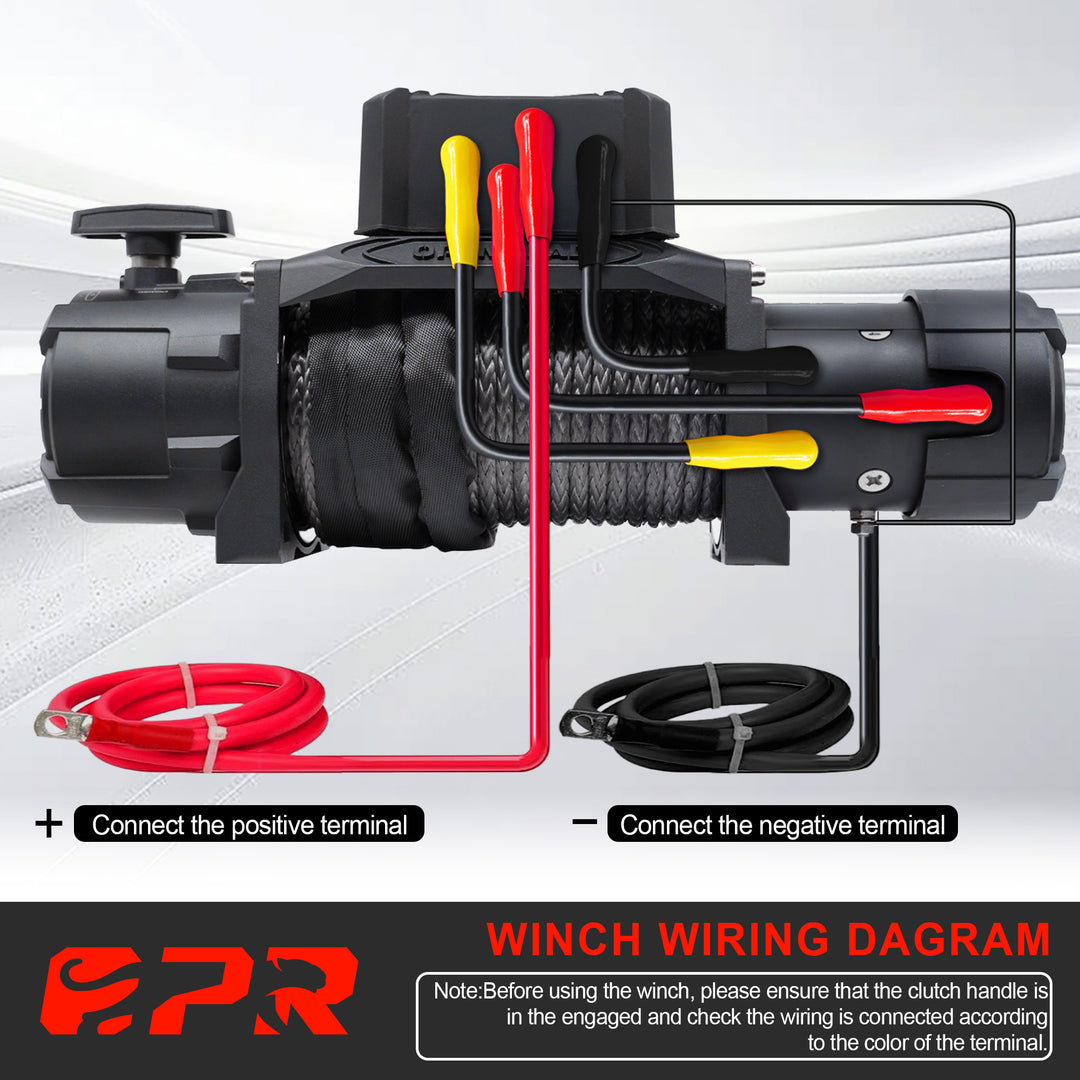 OPENROAD 12,000lbs Winch with Synthetic Rope-Panther Series 3S  Openroad4wd   