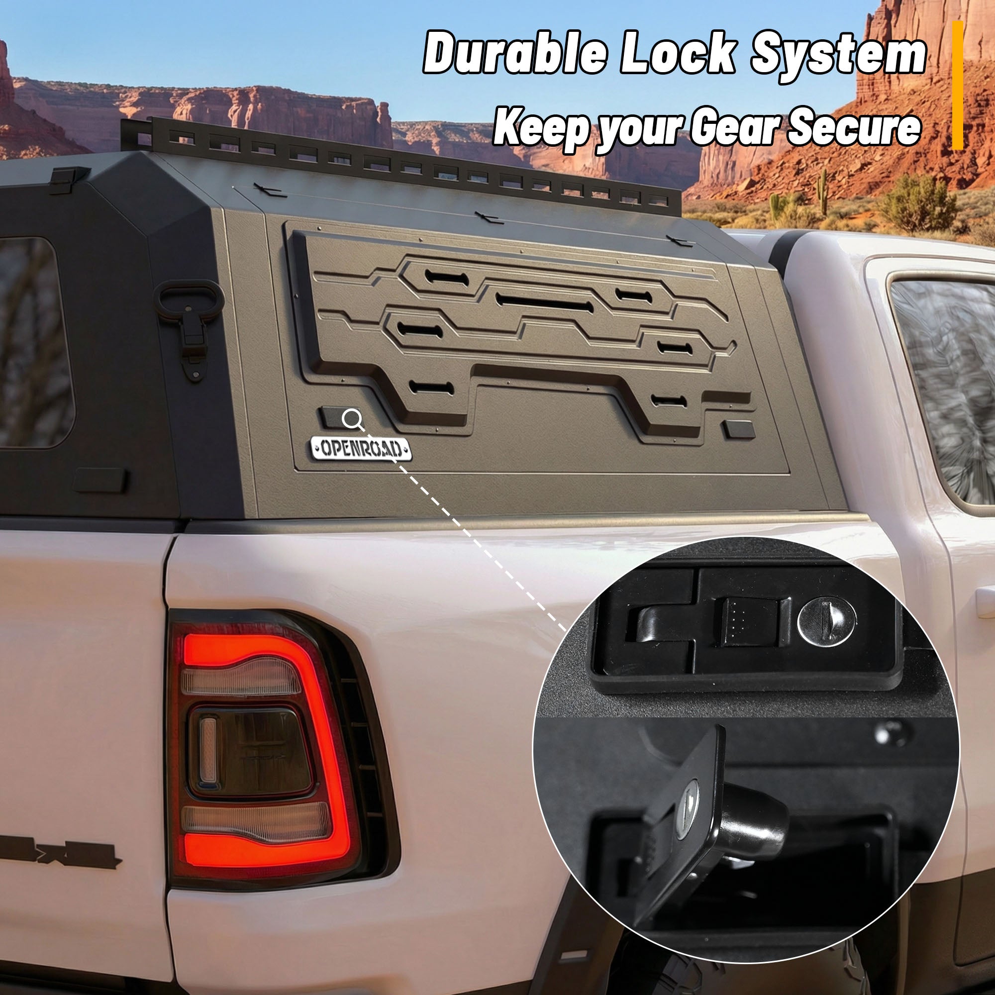 OPENROAD Aluminum Truck Cap for Dodge RAM 1500 DT (2019-2026) – 5.7ft Bed Openroad4wd