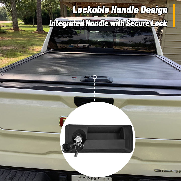 OPENROAD Aluminum Retractable Tonneau Cover for Chevy Silverado / Sierra 1500 (2019–2026) 5.8ft With Handle Openroad4wd