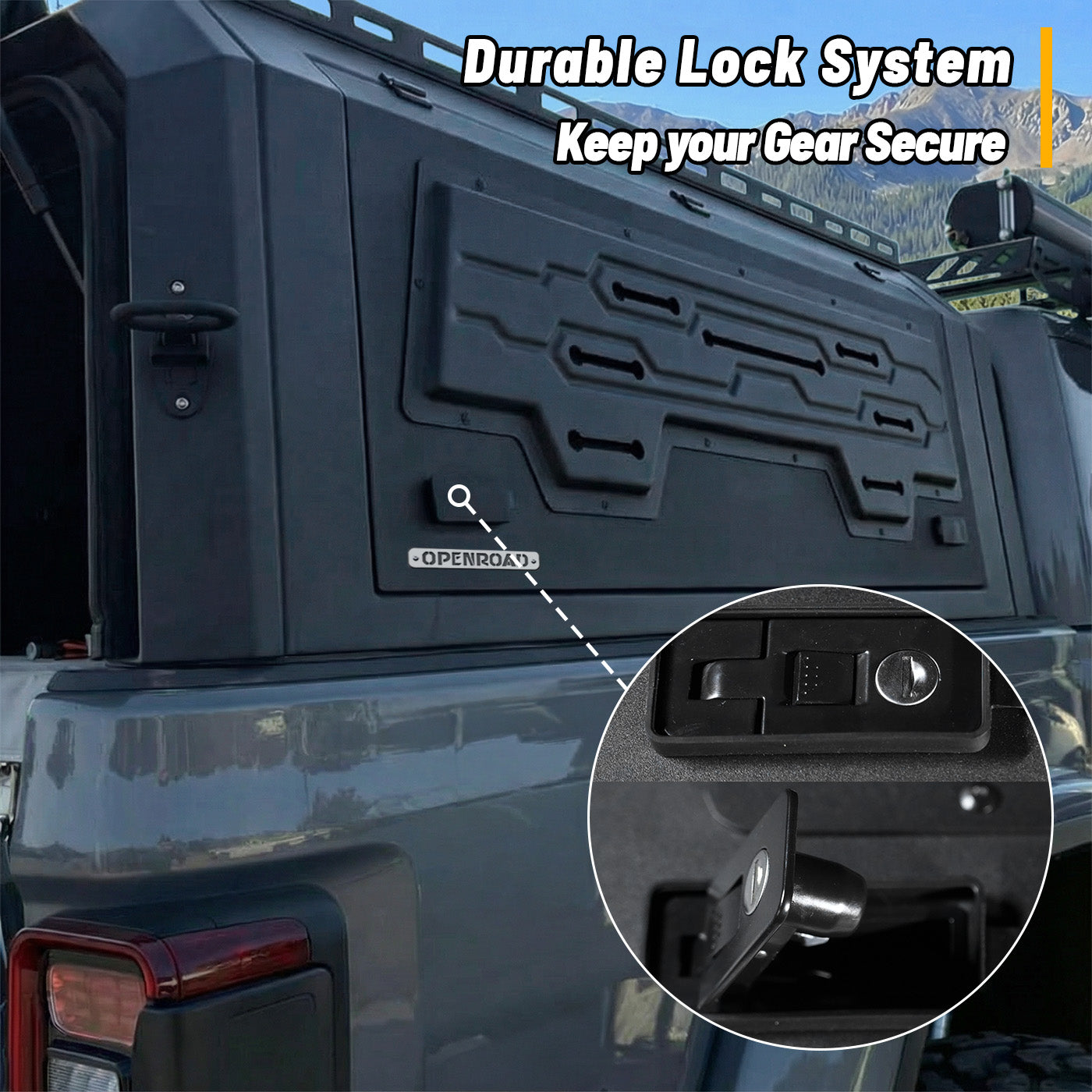 OPENROAD Aluminum Truck Cap with Three-Color Light