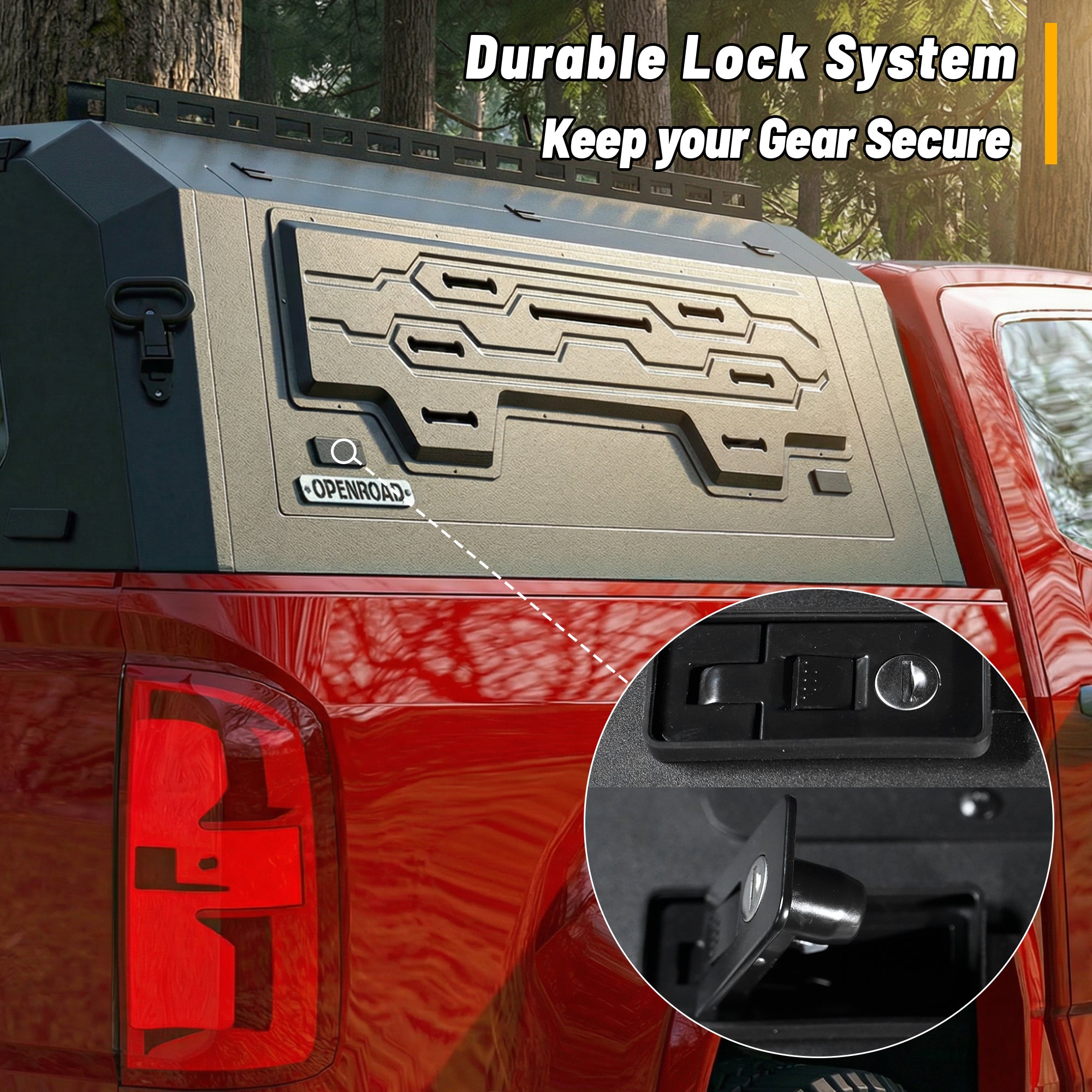 OPENROAD Aluminum Truck Cap for Chevy Colorado/GMC Canyon (2015-2022) – 5ft Bed Openroad4wd