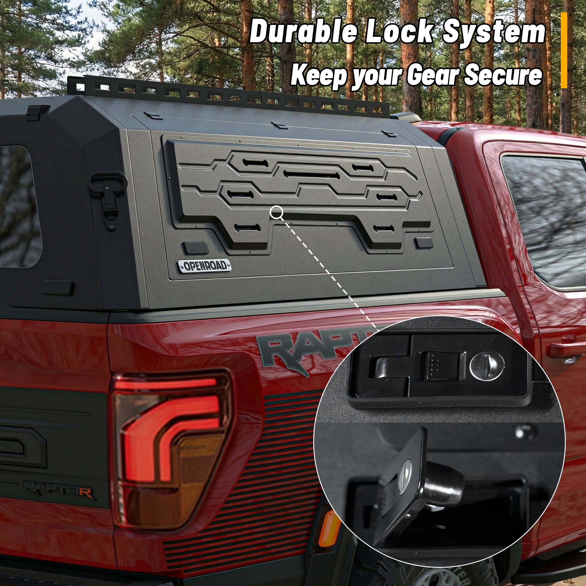 OPENROAD Aluminum Truck Cap for Ford F-150 (2021-2026) – 5.7ft Bed Openroad4wd